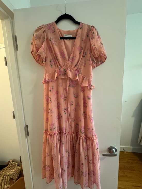 LoveShackFancy Dresses & Skirts - LoveShackFancy Pink Floral Midi Dress